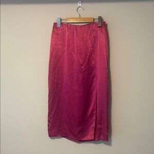 Babaton Satin Pencil Skirt in Bold Pink
